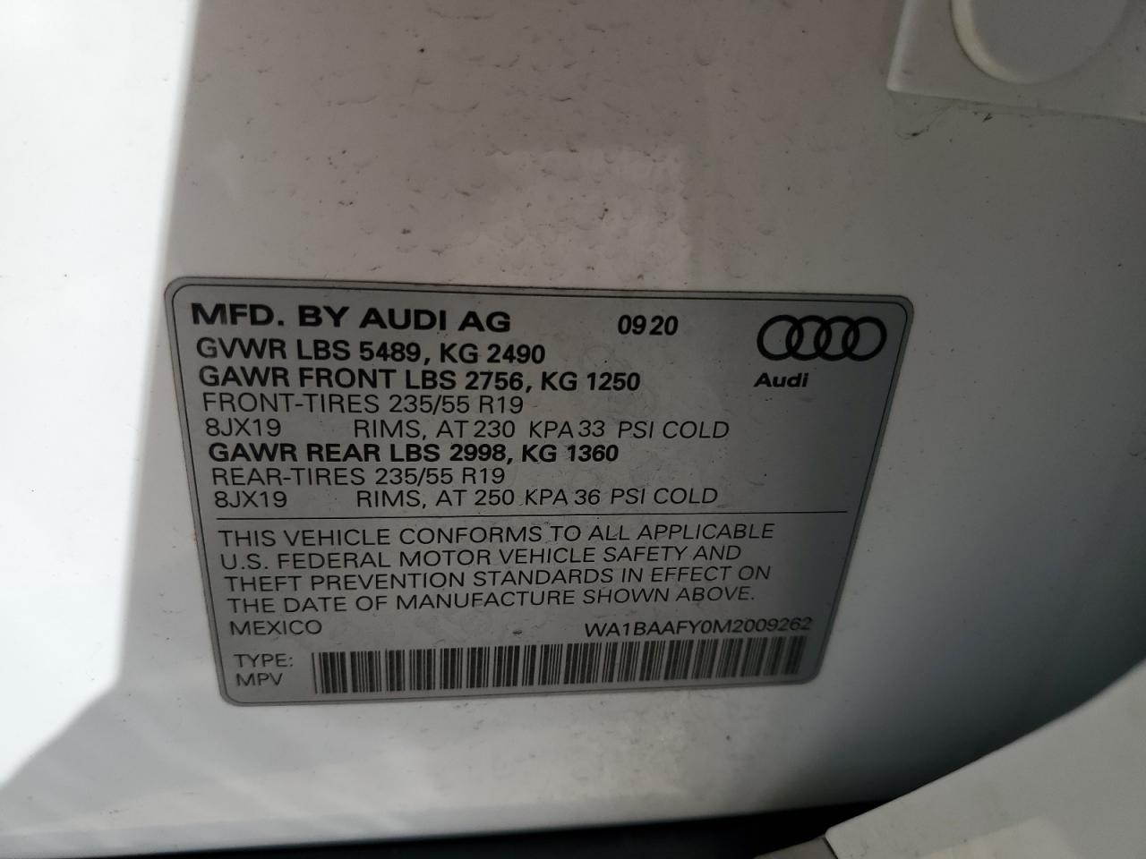 2021 Audi Q5 Premium Plus VIN: WA1BAAFY0M2009262 Lot: 75664694