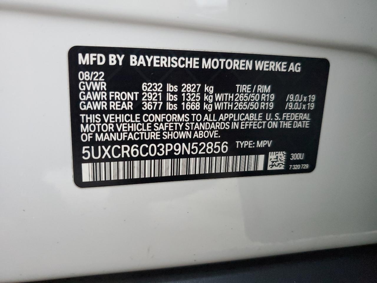 5UXCR6C03P9N52856 2023 BMW X5 xDrive40I