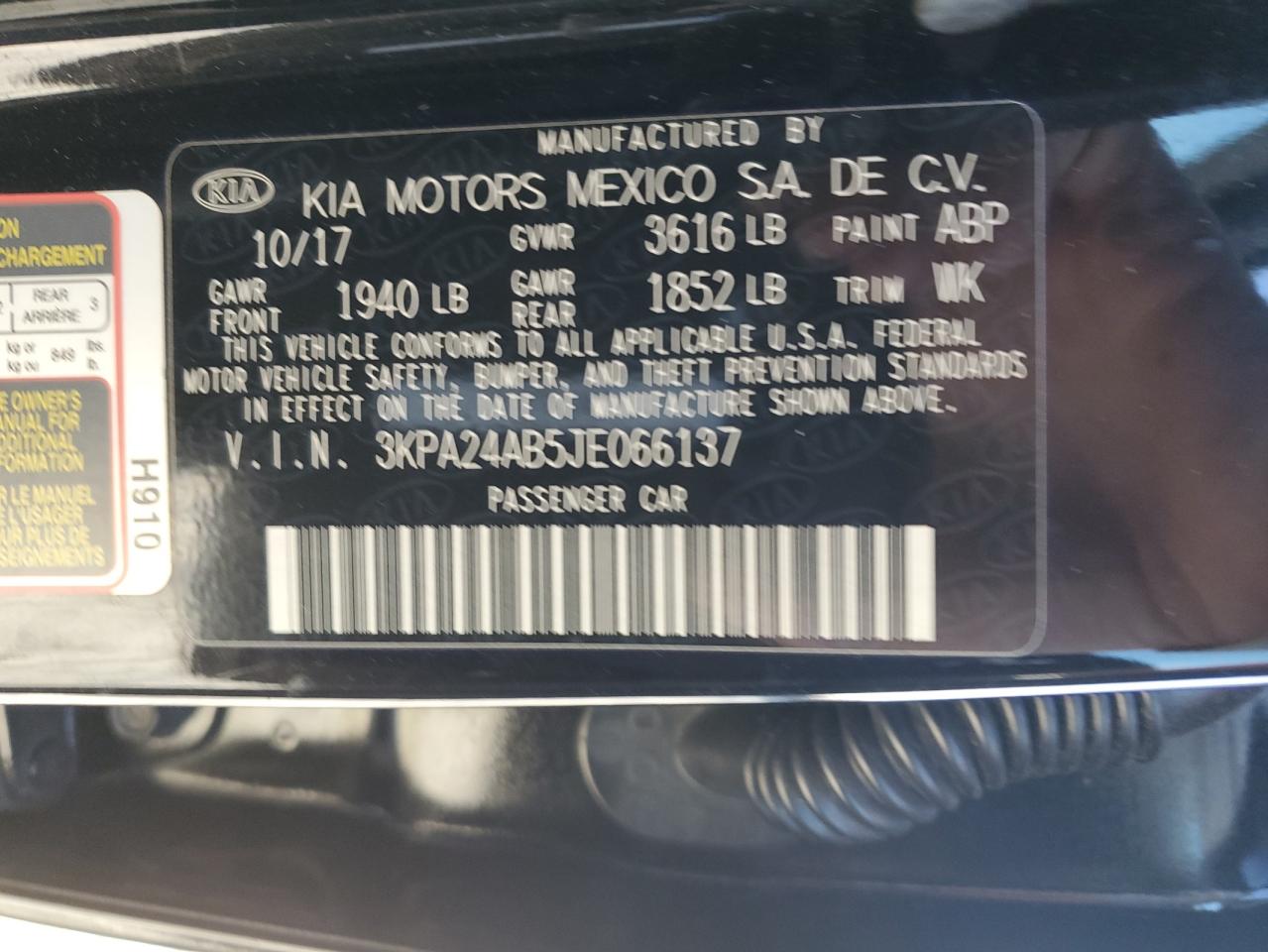 2018 Kia Rio Lx VIN: 3KPA24AB5JE066137 Lot: 76480284