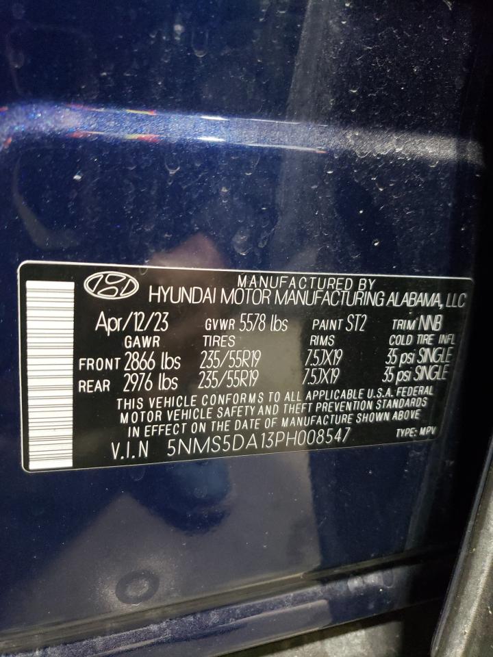 2023 Hyundai Santa Fe Limited VIN: 5NMS5DA13PH008547 Lot: 75651404