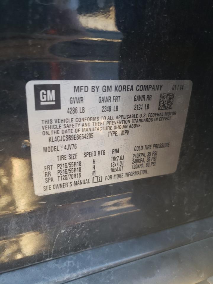 2014 Buick Encore VIN: KL4CJCSB9EB654205 Lot: 75175424