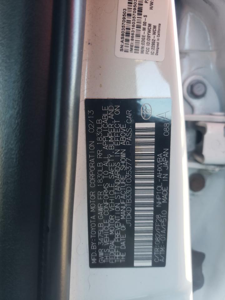 JTDKDTB33D1035377 2013 Toyota Prius C