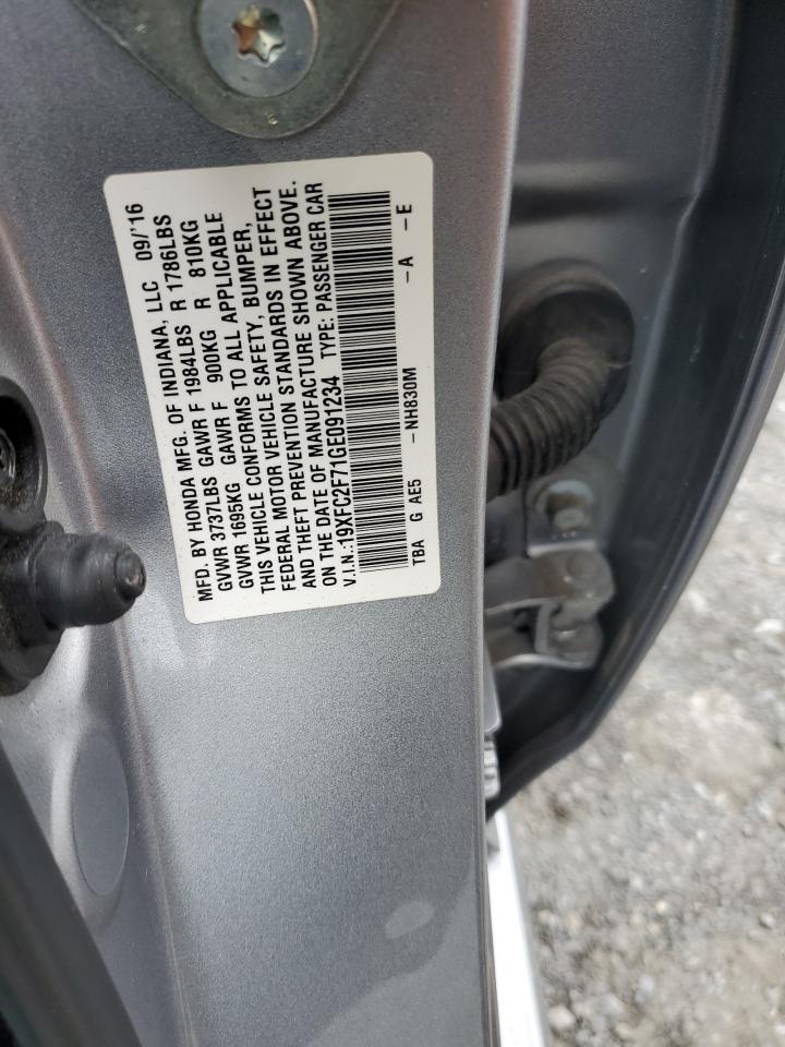 19XFC2F71GE091234 2016 Honda Civic Ex 19XFC2F71GE091234 2016 Honda Civic Ex