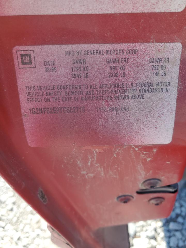 2000 Pontiac Grand Am Se1 VIN: 1G2NF52E8YC502716 Lot: 84385245