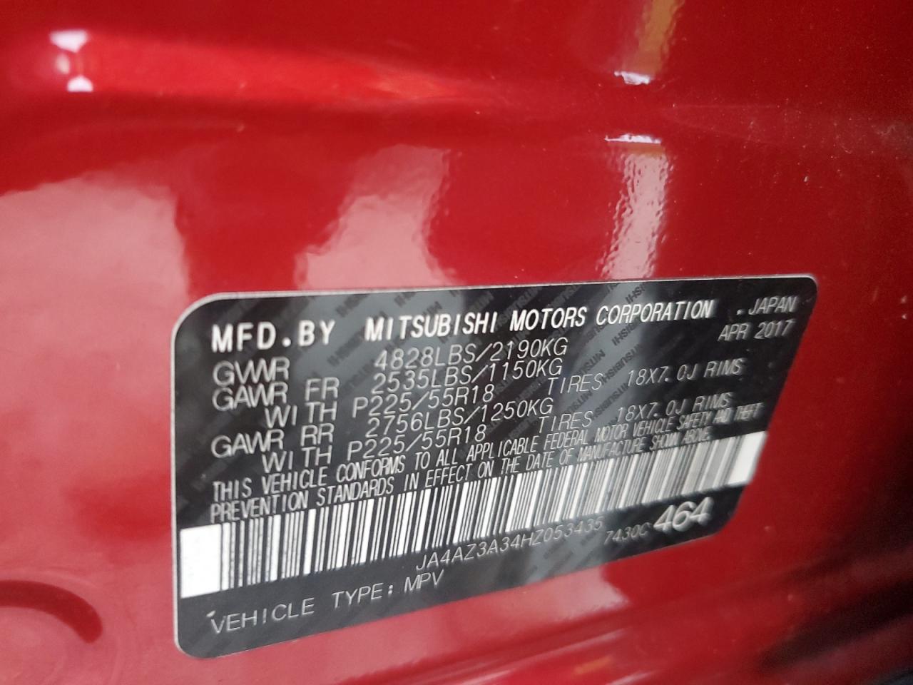 JA4AZ3A34HZ053435 2017 Mitsubishi Outlander Se