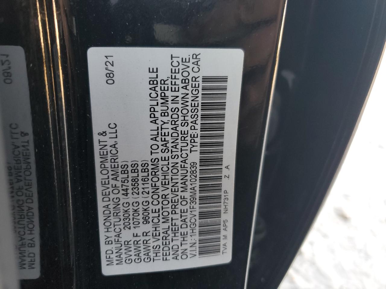 2021 Honda Accord - Image 14
