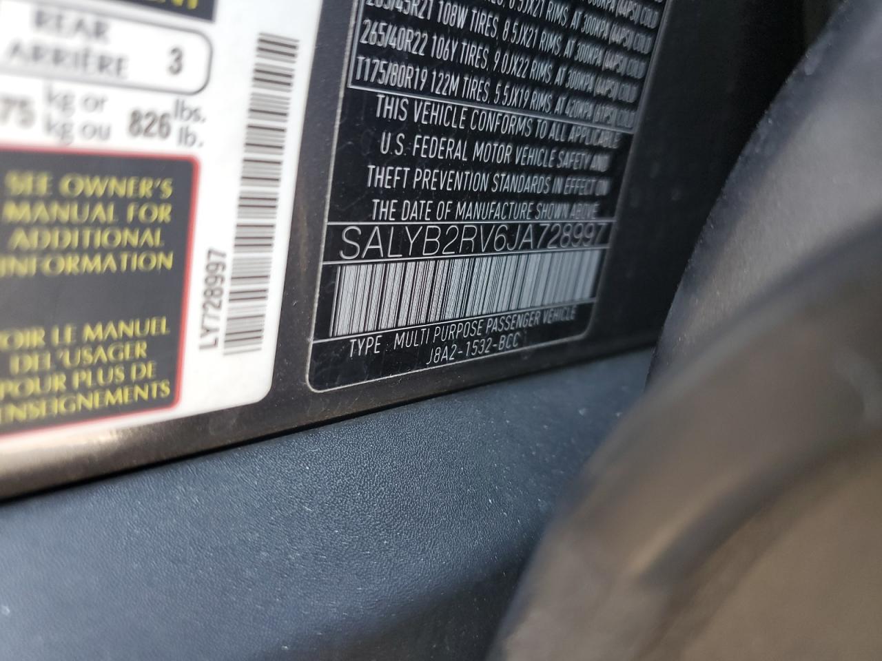 2018 Land Rover Range Rover Velar S VIN: SALYB2RV6JA728997 Lot: 74004144