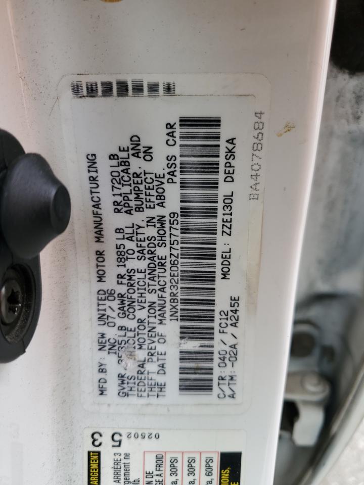 1NXBR32E06Z757759 2006 Toyota Corolla Ce