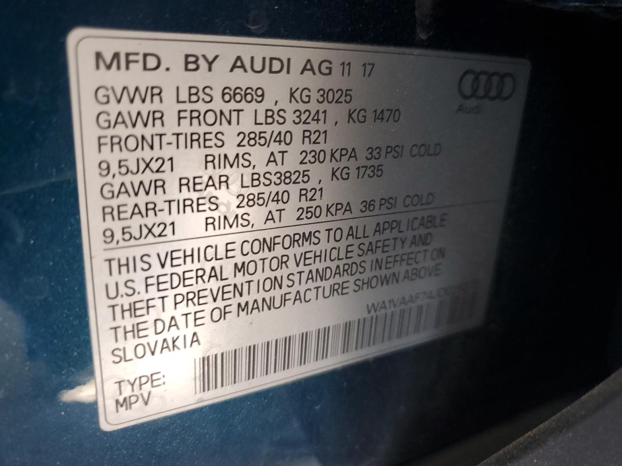 WA1VAAF74JD025078 2018 Audi Q7 Prestige