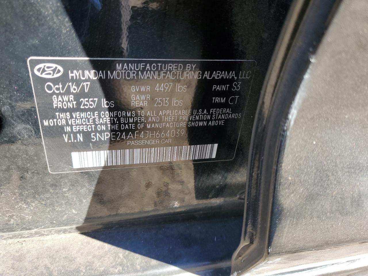 5NPE24AF4JH664039 2018 Hyundai Sonata Se