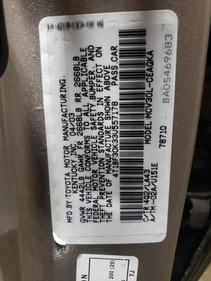 4T1BF30K33U557178 2003 Toyota Camry Le