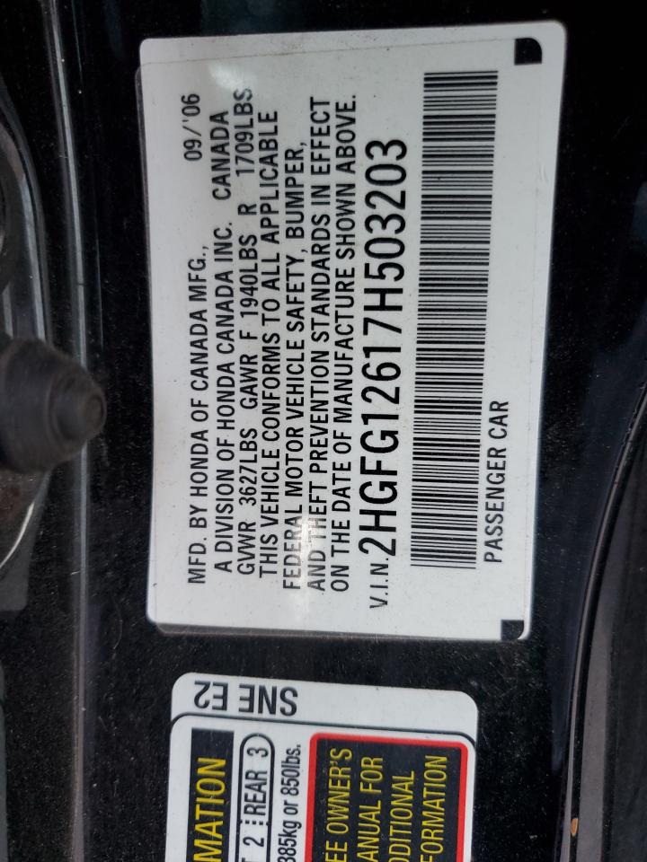 2HGFG12617H503203 2007 Honda Civic Lx