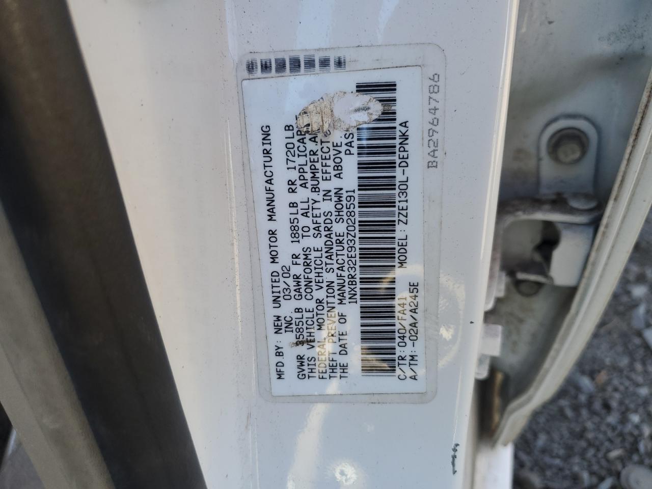 2003 Toyota Corolla Ce VIN: 1NXBR32E93Z028591 Lot: 77730324