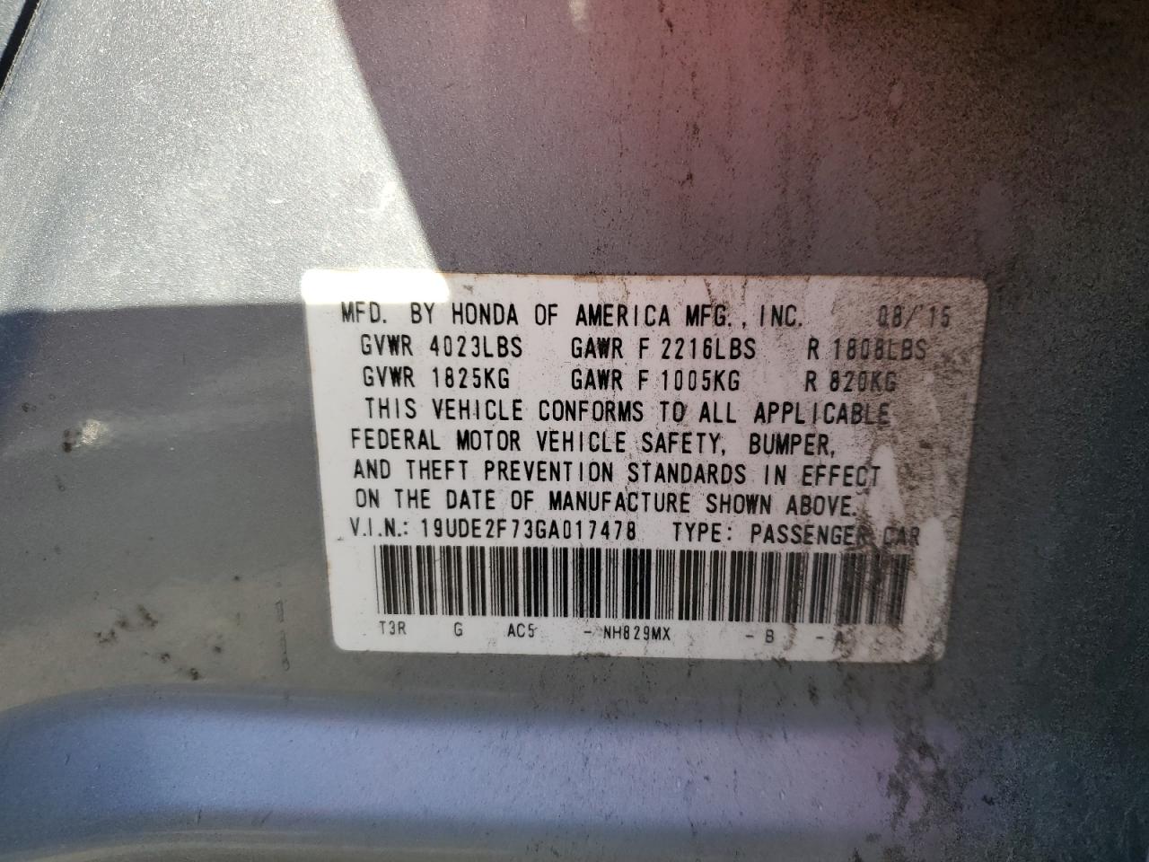 19UDE2F73GA017478 2016 Acura Ilx Premium