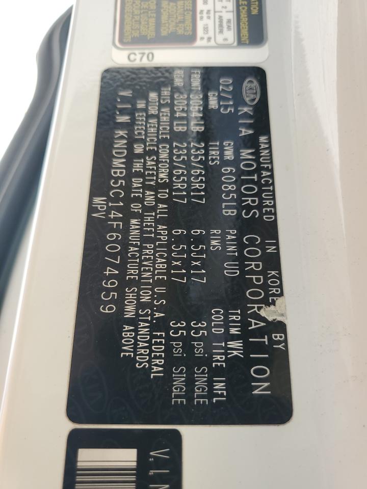 KNDMB5C14F6074959 2015 Kia Sedona Lx