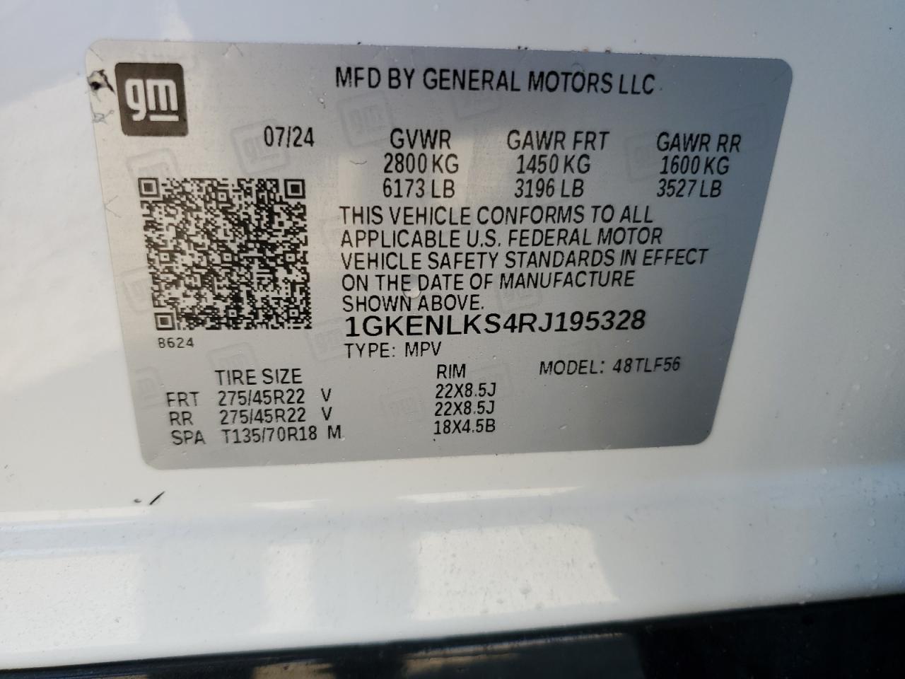 1GKENLKS4RJ195328 2024 GMC Acadia Denali