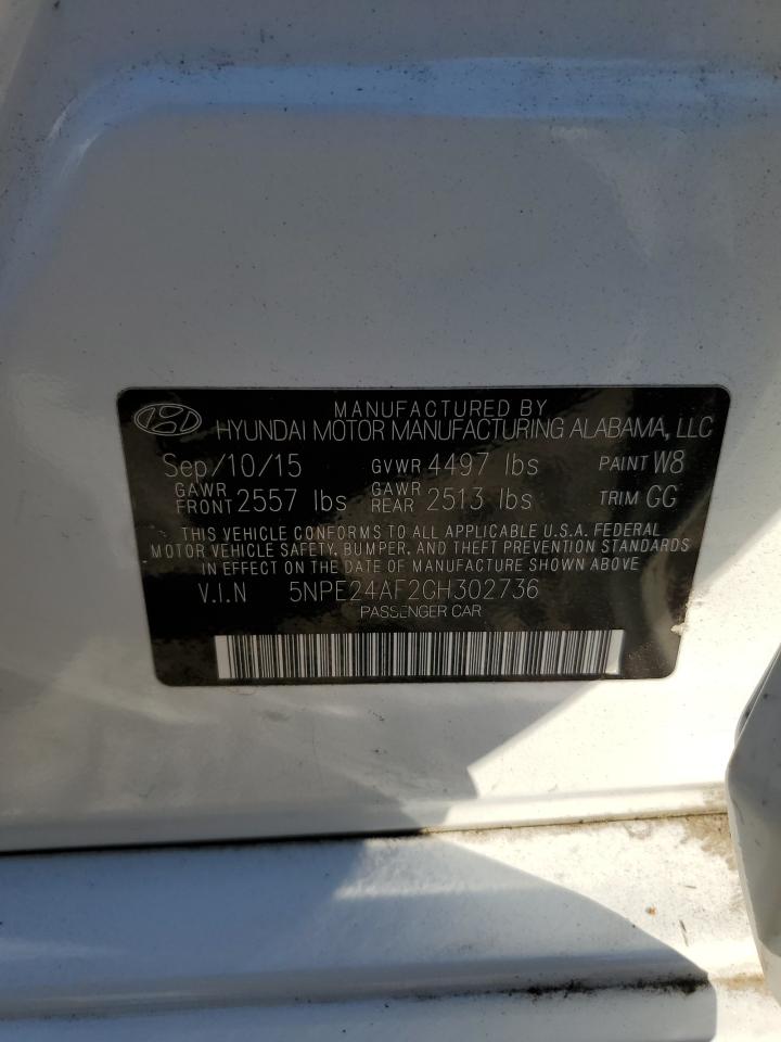 VIN 5NPE24AF2GH302736 2016 HYUNDAI SONATA no.12