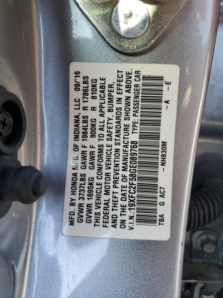 19XFC2F58GE089768 2016 Honda Civic Lx