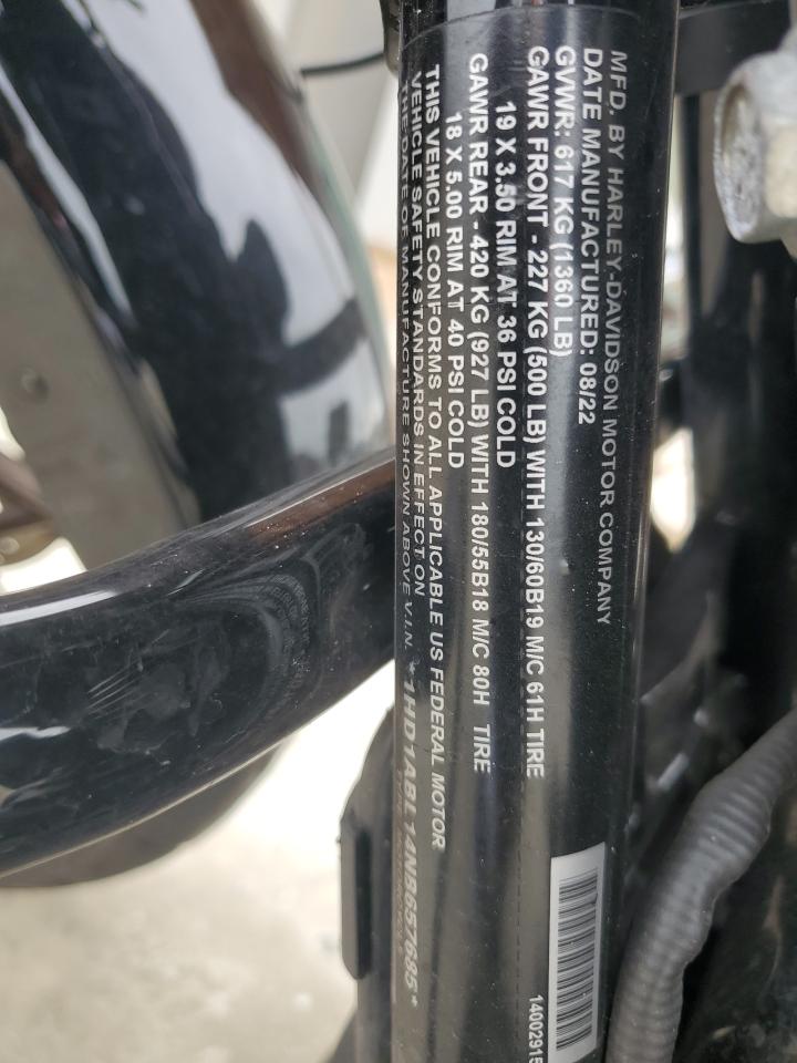 2022 Harley-Davidson Flhxst VIN: 1HD1ABL14NB657685 Lot: 74802174
