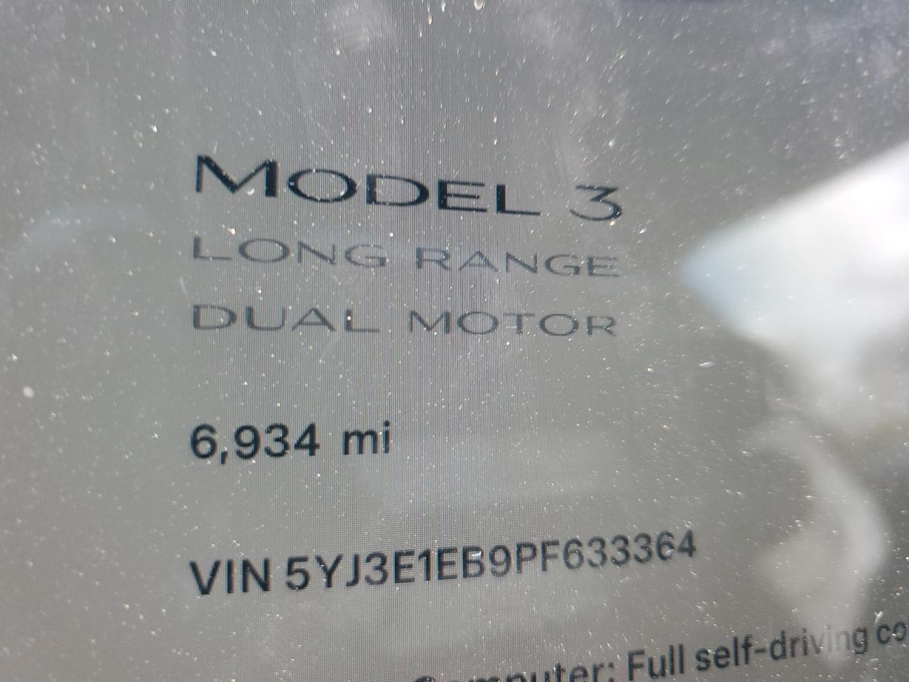 5YJ3E1EB9PF633364 2023 Tesla Model 3