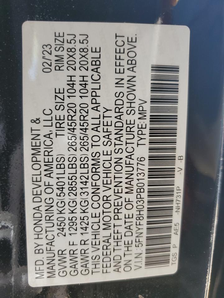 5FNYF8H03PB013776 2023 Honda Passport Elite