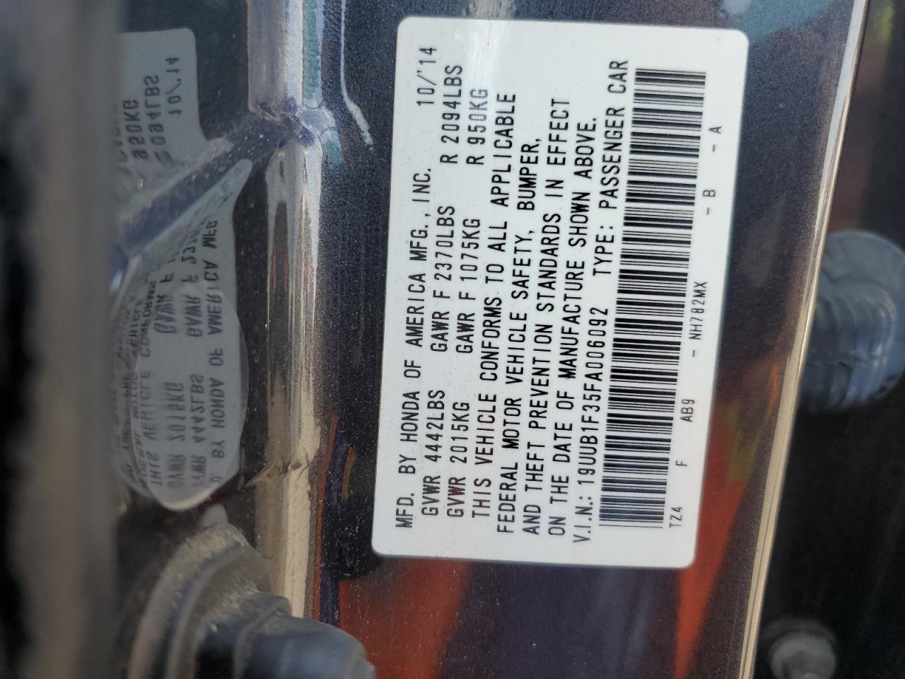 19UUB1F35FA006092 2015 Acura Tlx