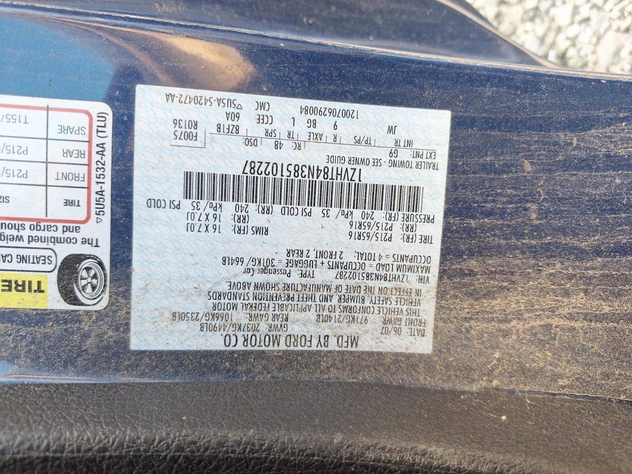 2008 Ford Mustang VIN: 1ZVHT84N385102287 Lot: 76297264