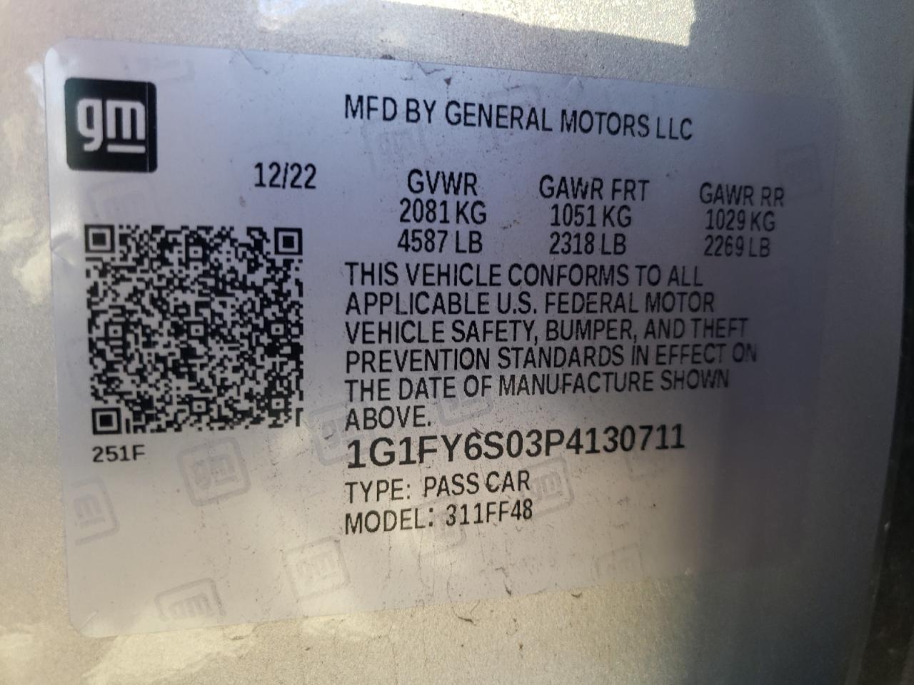 1G1FY6S03P4130711 2023 Chevrolet Bolt Euv Lt