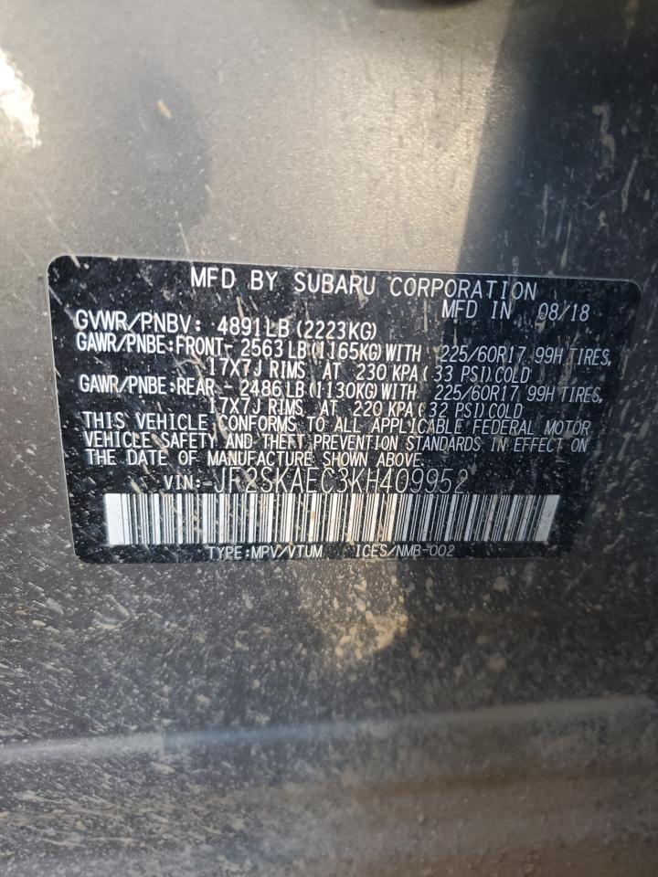 JF2SKAEC3KH409952 2019 Subaru Forester Premium