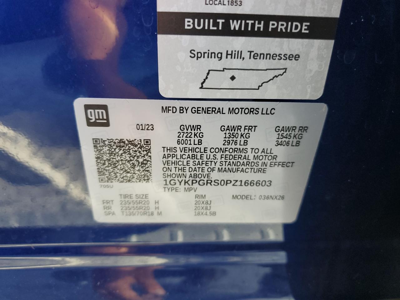2023 Cadillac Xt6 Sport VIN: 1GYKPGRS0PZ166603 Lot: 78353154