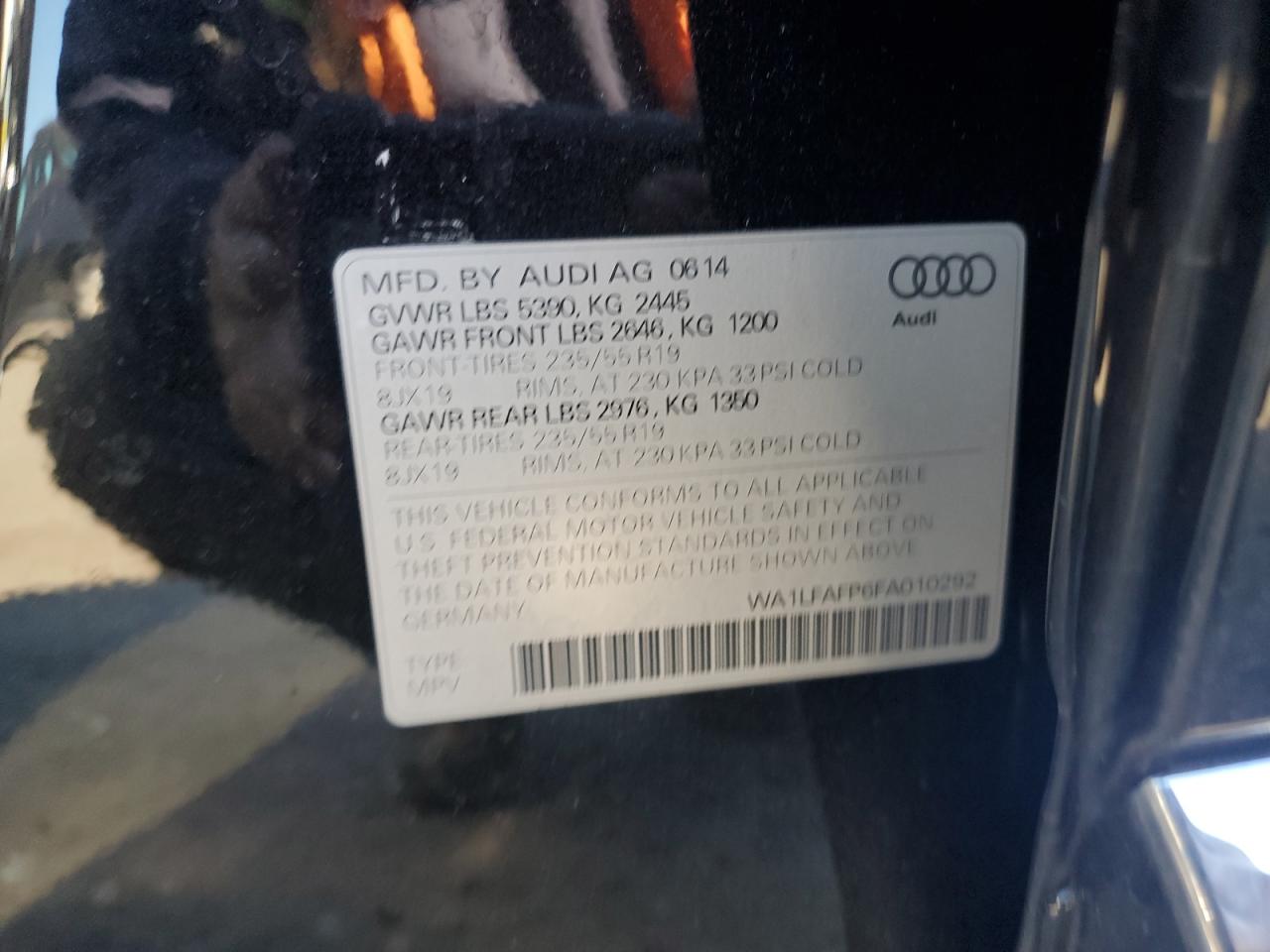 WA1LFAFP6FA010292 2015 Audi Q5 Premium Plus