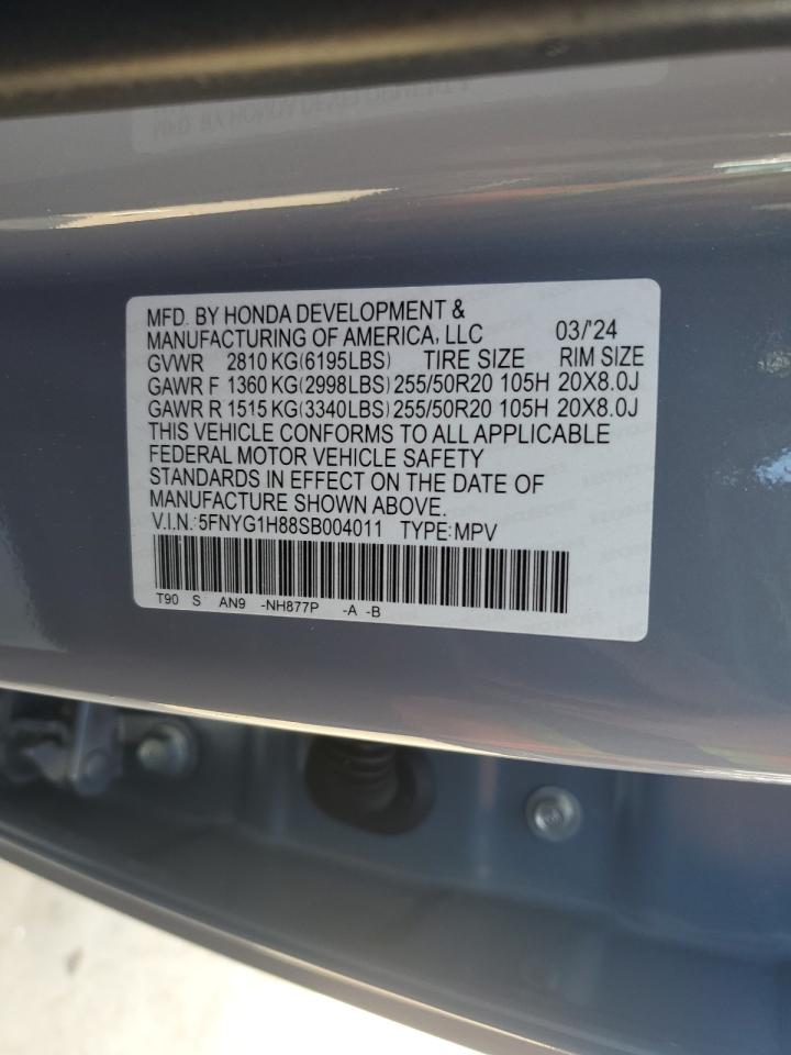 5FNYG1H88SB004011 2025 Honda Pilot Elite