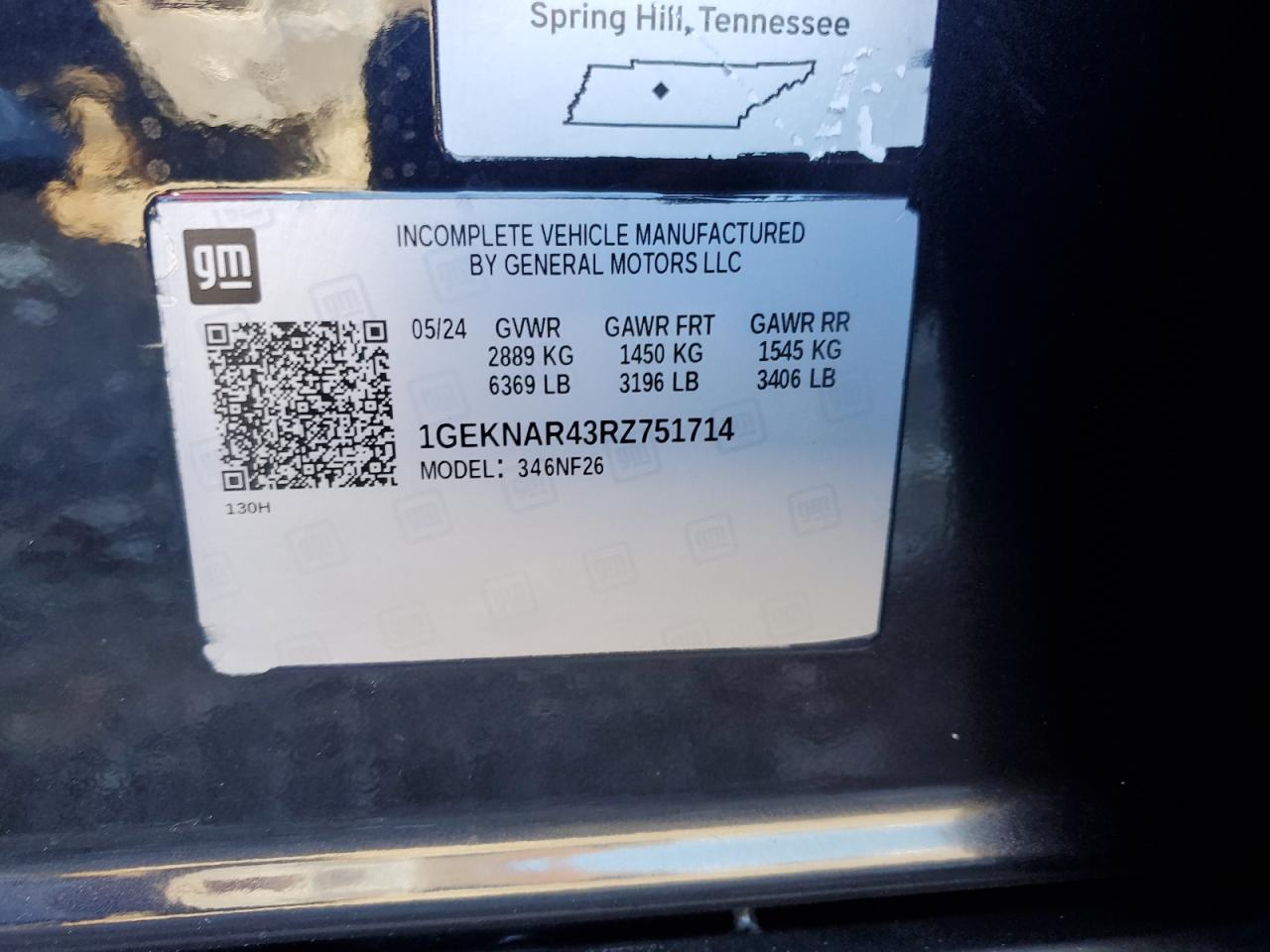 2024 Cadillac Xt5 Luxury VIN: 1GEKNAR47R2747455 Lot: 74682874