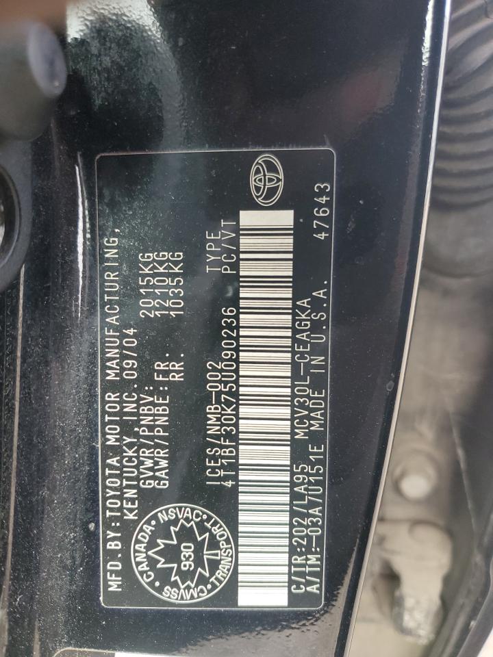 2005 Toyota Camry Le VIN: 4T1BF30K75U090236 Lot: 73659264