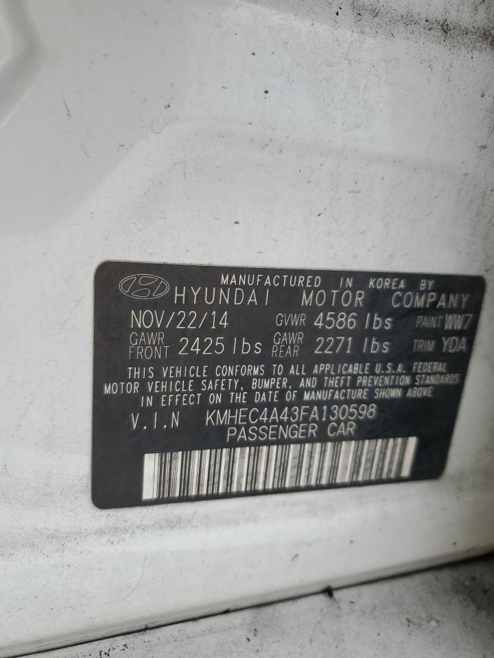 2015 Hyundai Sonata Hybrid VIN: KMHEC4A43FA130598 Lot: 76373474