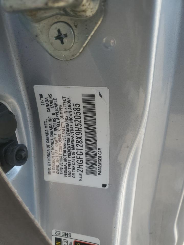 2HGFG128X9H520585 2009 Honda Civic Ex