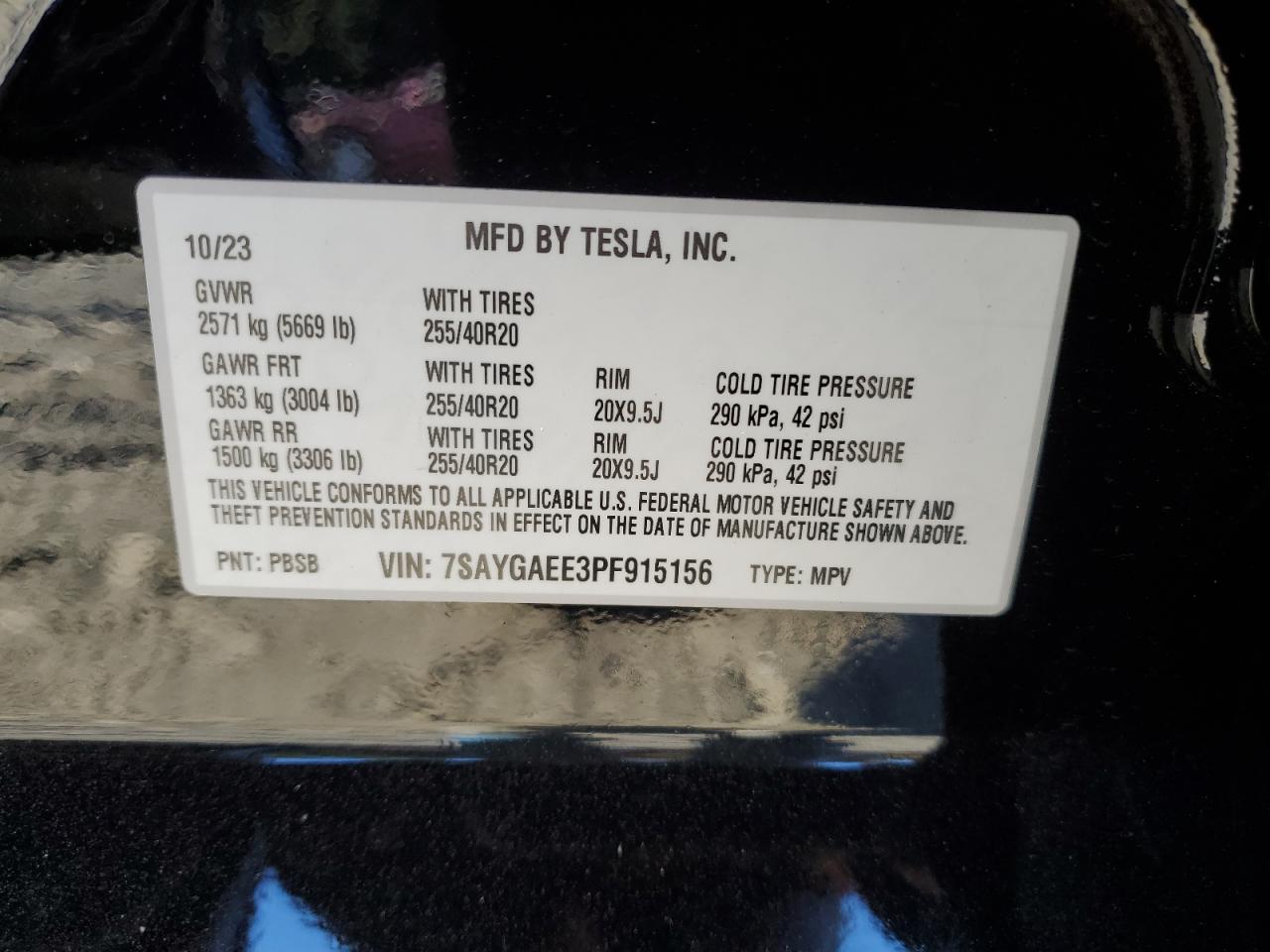 7SAYGAEE3PF915156 2023 Tesla Model Y