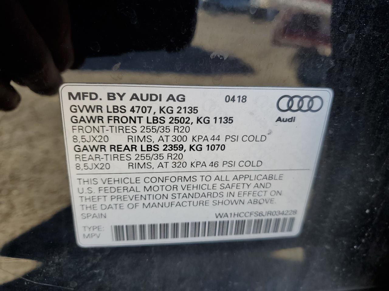 2018 Audi Q3 Premium Plus VIN: WA1HCCFS6JR034228 Lot: 76687014