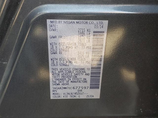 5N1AR2MM7EC677597 - 2014 NISSAN PATHFINDER - #78964144