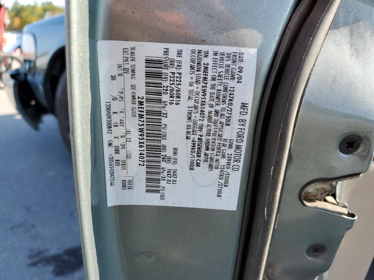 2005 Mercury Grand Marquis Ls VIN: 2MEFM75W95X614072 Lot: 81777044