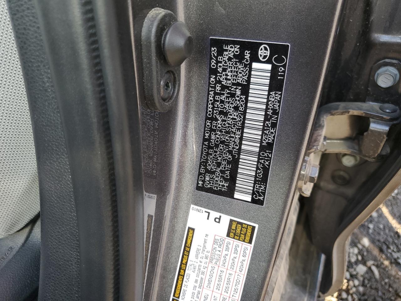 2024 Toyota Corolla Se VIN: JTND4MBE1R3218204 Lot: 78504444