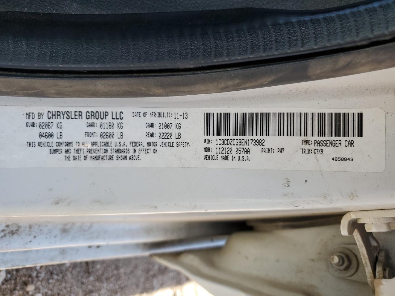 2014 Dodge Avenger Sxt VIN: 1C3CDZCG9EN173982 Lot: 76273744