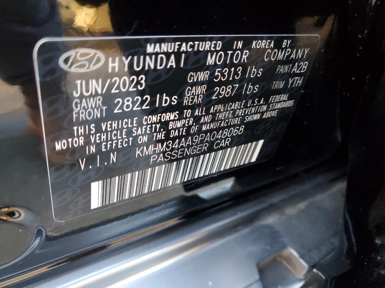 2023 Hyundai Ioniq 6 Sel VIN: KMHM34AA9PA048068 Lot: 78479534