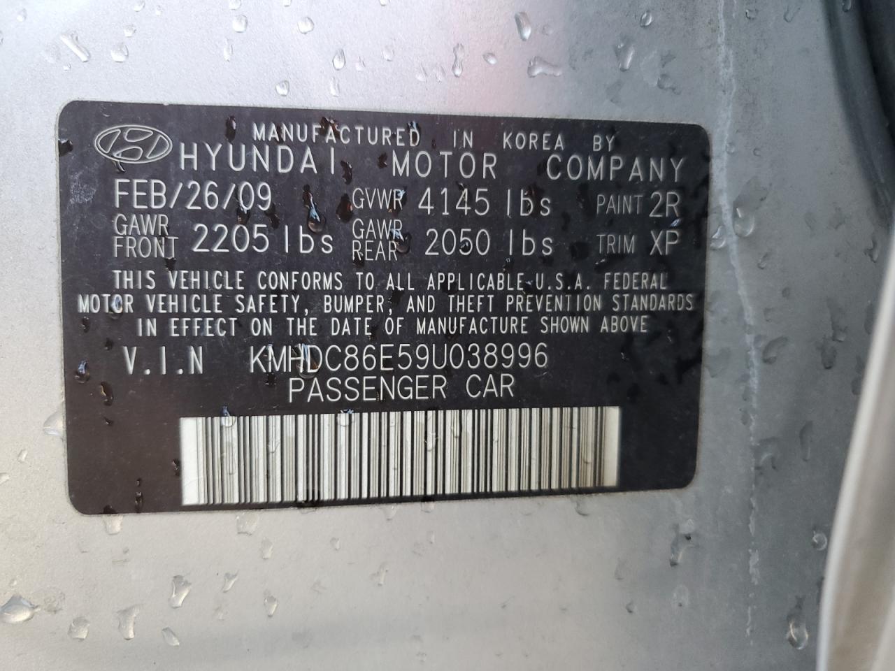 KMHDC86E59U038996 2009 Hyundai Elantra Touring