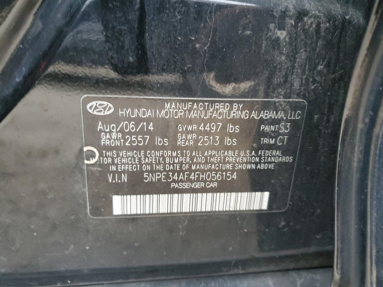 5NPE34AF4FH056154 2015 Hyundai Sonata Sport