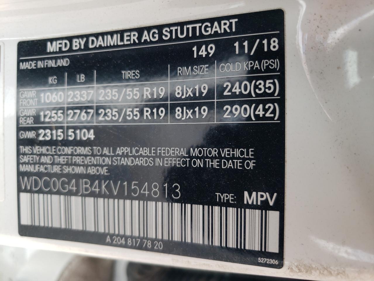 VIN WDC0G4JB4KV154813 2019 MERCEDES-BENZ GLC-CLASS no.14