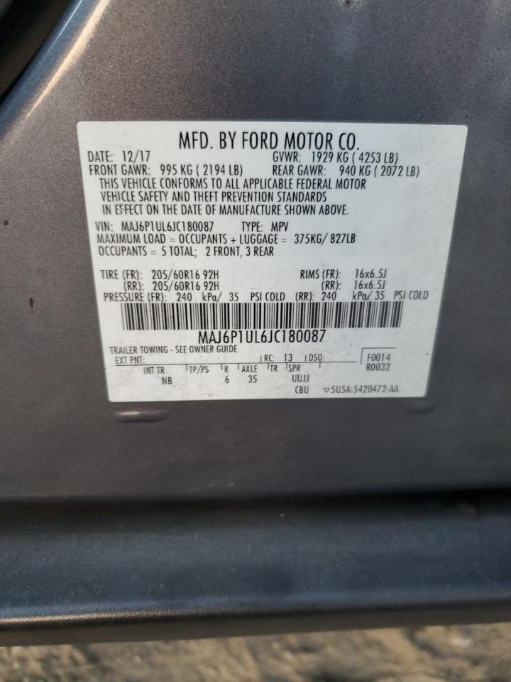 MAJ6P1UL6JC180087 2018 Ford Ecosport Se