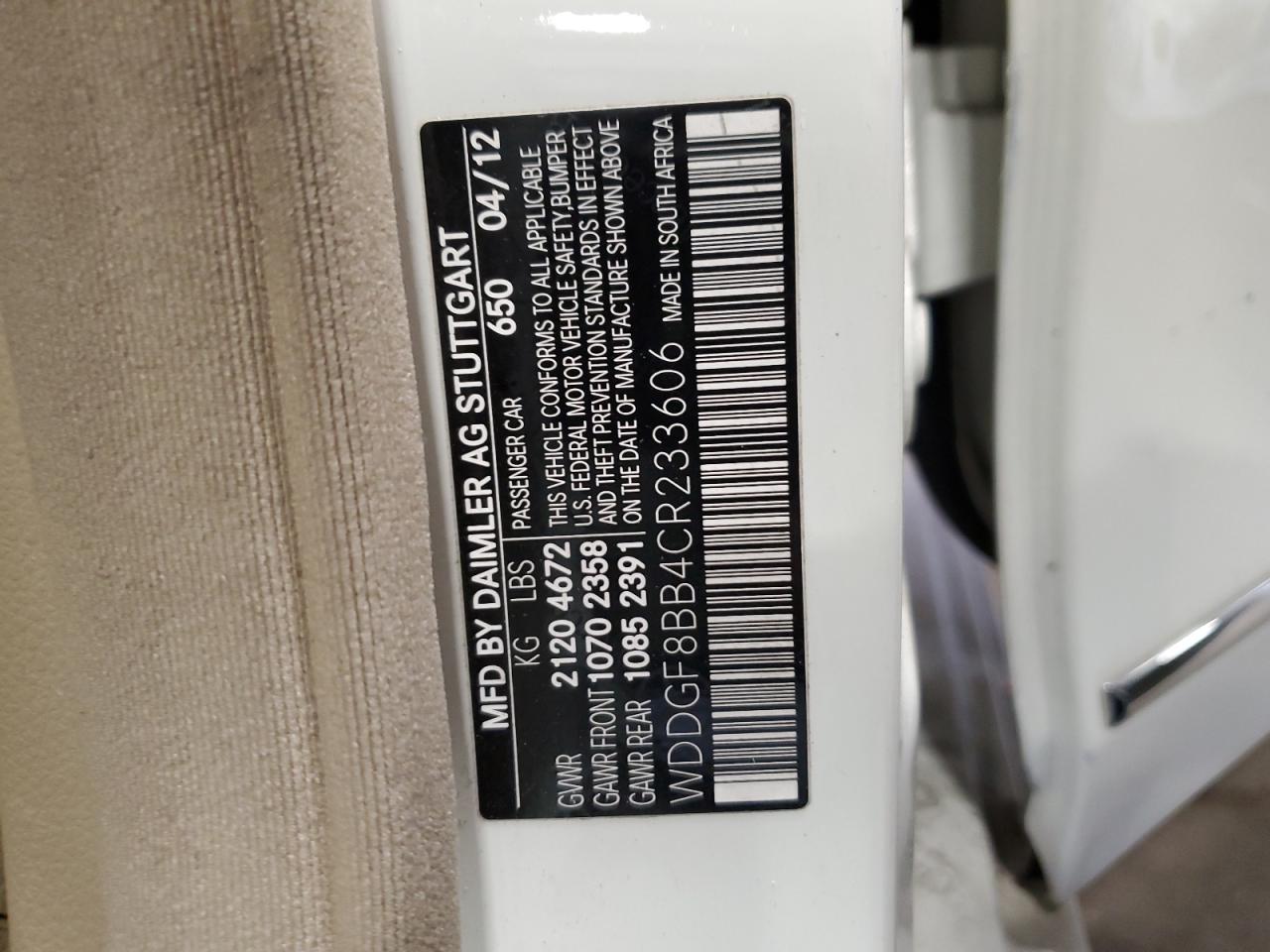 2012 Mercedes-Benz C 300 4Matic VIN: WDDGF8BB4CR233606 Lot: 75542644