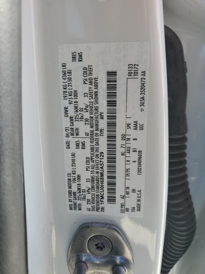 1FMCU0H68MUA57129 2021 Ford Escape Sel