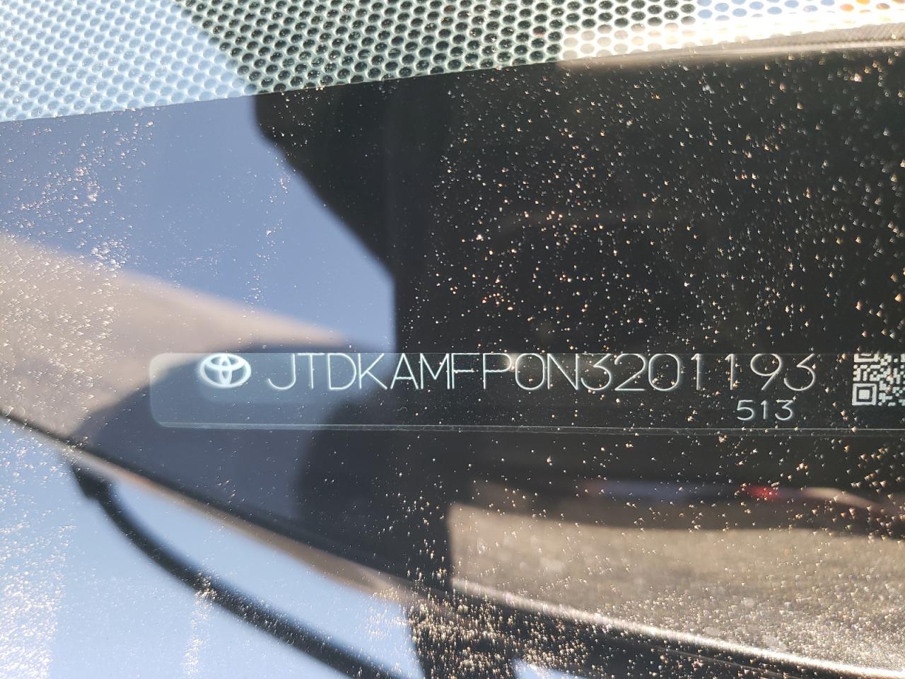 2022 Toyota Prius Prime Le VIN: JTDKAMFP0N3201193 Lot: 77231404